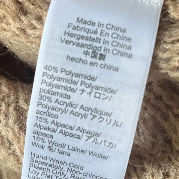 J. Crew pointelle wool alpaca blend xs tan sweater - Picture 3 of 3